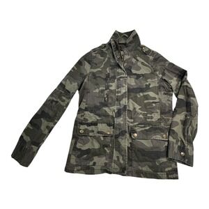 Love Tree Camouflage Utility Jacket Cargo Pockets Zip Collared Women's Large